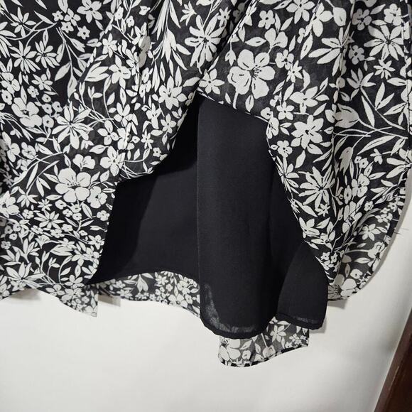 Charter Club Pleated Midi Black/White Floral Skirt Size 16W Cottagecore - Picture 5 of 7